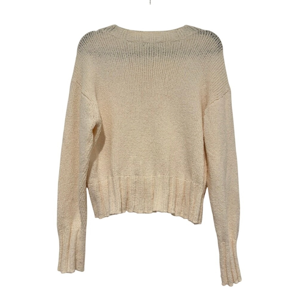 J Crew sz M cotton blend cream minimalist sweater LL - Picture 2 of 2
